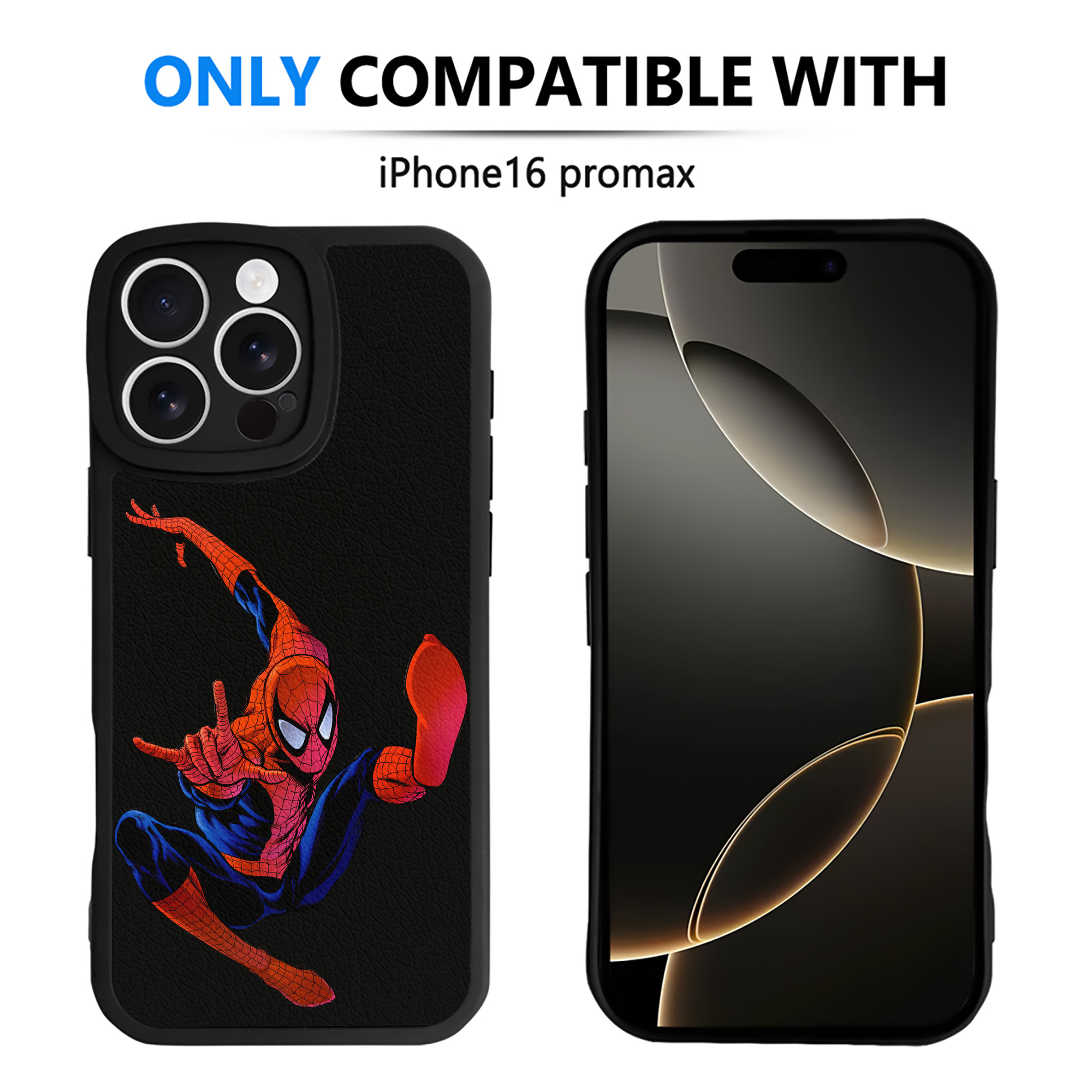 （画像用） Spider Man スパイダーマン 【iPhone 16シリーズ対応】シリコンスマホケース（レザー調） 材質：シリコン